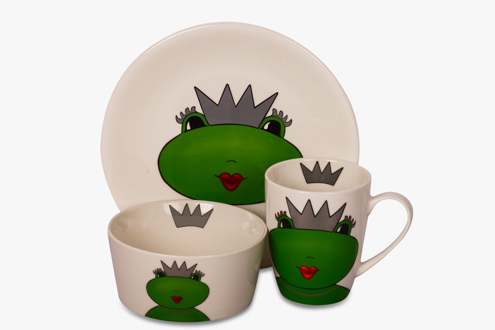 Froschkönigin Kate langarm Shirt mit silberner Krone, silbernen Wimpern und silberner Kette - ZIEGFELD Kids