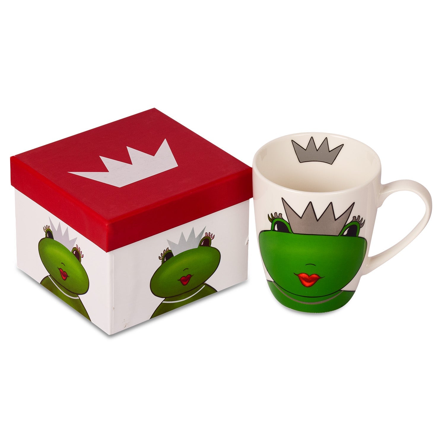 Froschkönigin Kate langarm Shirt mit silberner Krone, silbernen Wimpern und silberner Kette - ZIEGFELD Kids