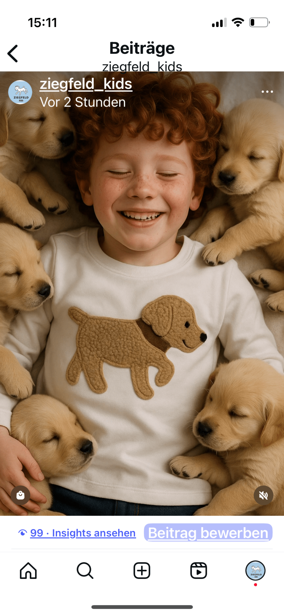 Hund BOBBY weiß Pulli Shirt Langarm, mit Teddyfell Applikation und Geheimtasche im Ohr - ZIEGFELD Kids