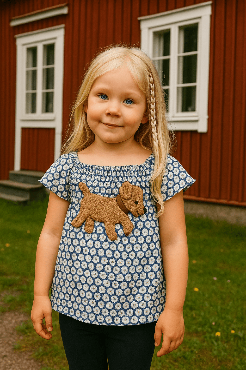 Kinderblusen - BOBBY Bluse für Mädchen mit Hund Bobby - Applikation - ZIEGFELD Kids