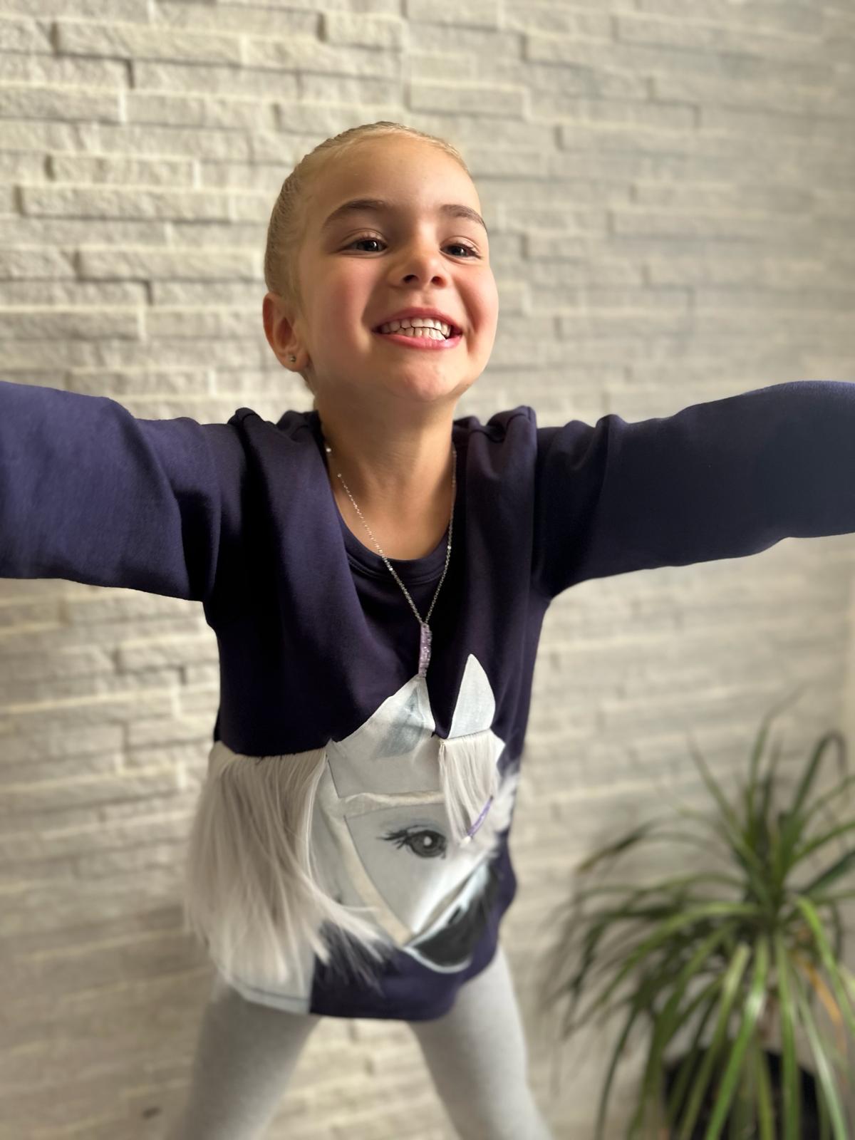 Pony Snowflake dark blue Langarm - ZIEGFELD Kids