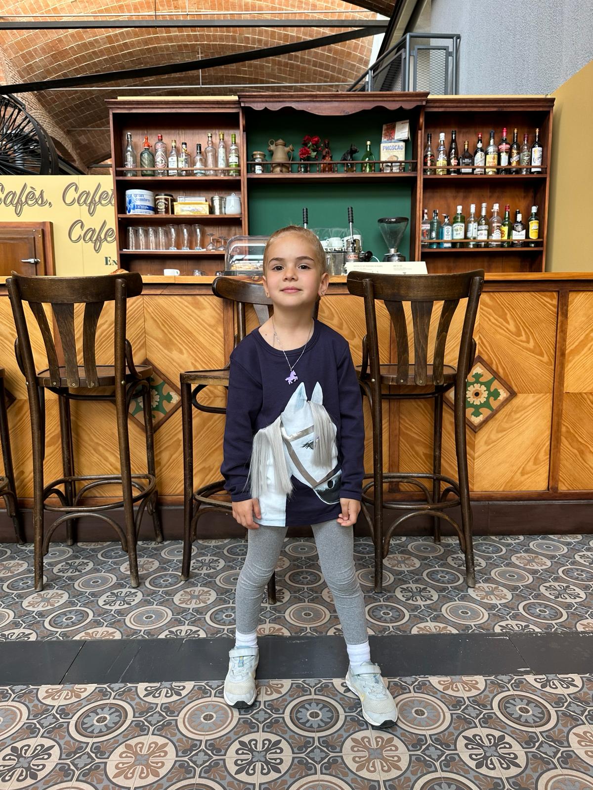 Pony Snowflake Marine Langarm tshirt - ZIEGFELD Kids