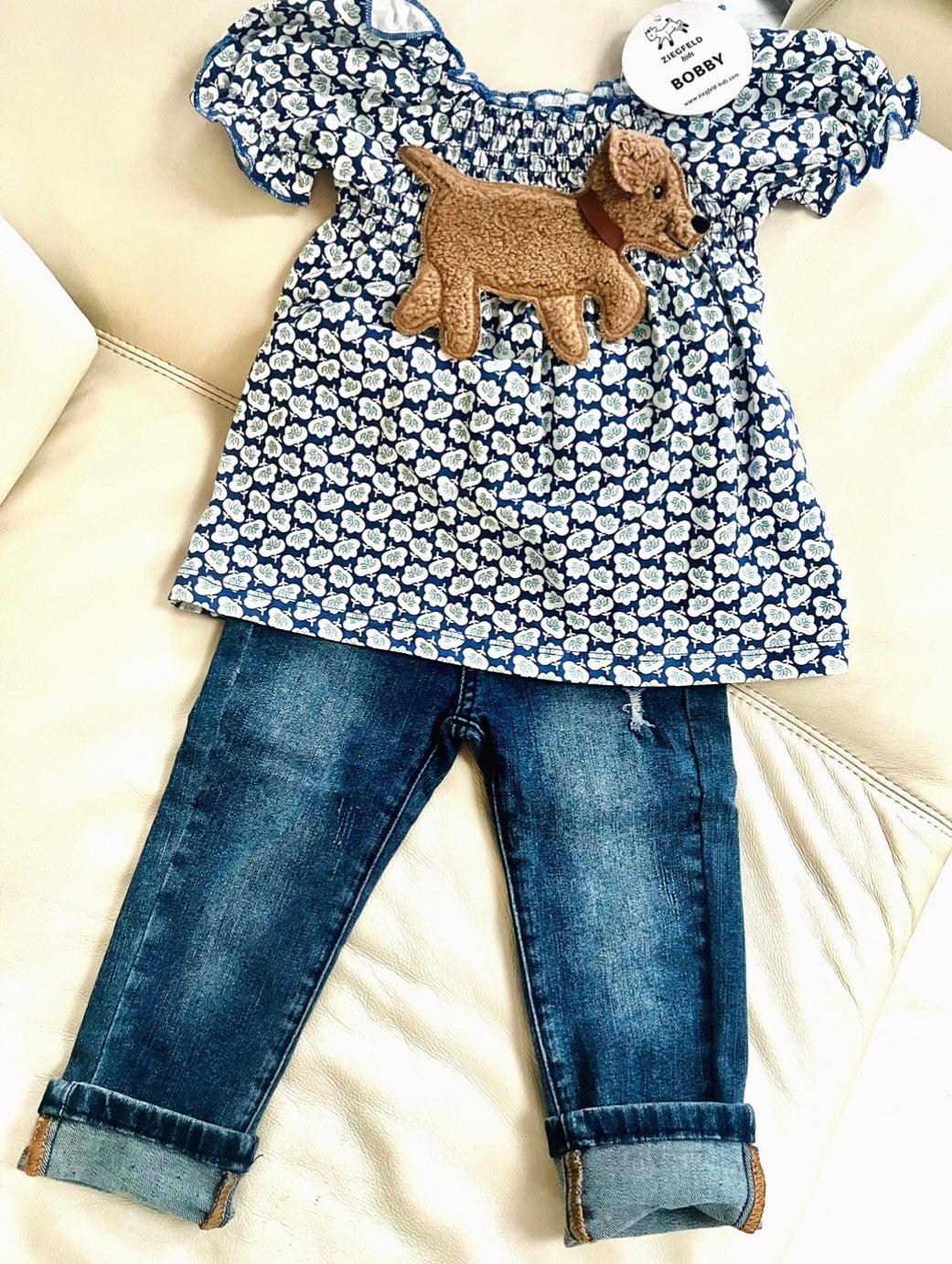 kinderblusen und jeans-BOBBY Bluse Mit Hunde-Applikation - ZIEGFELD Kids