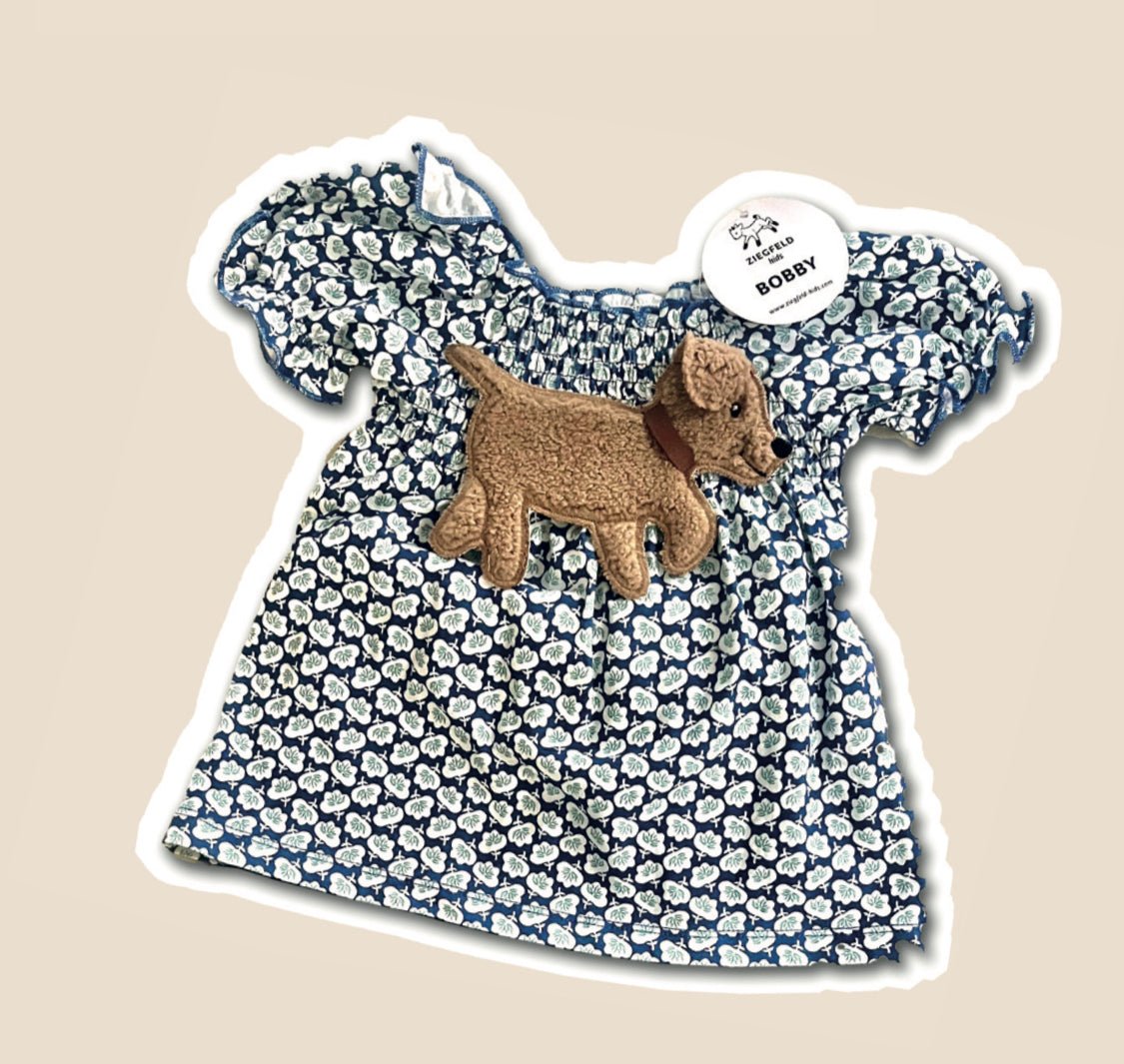 kinderblusen-BOBBY Bluse Mit Hunde-Applikation