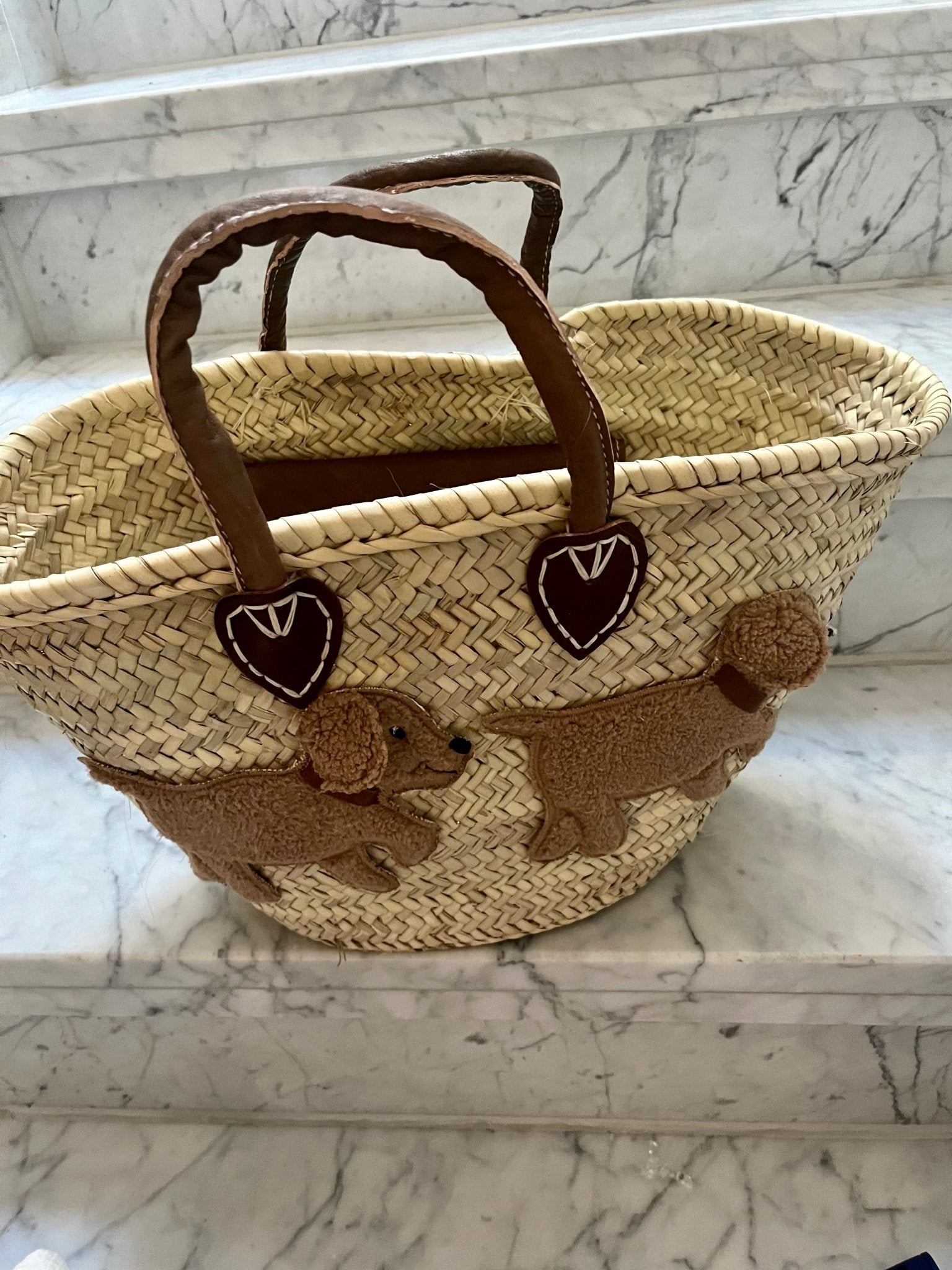 Große Korbtasche BOBBY mit Ledertasche innen - ZIEGFELD Kids