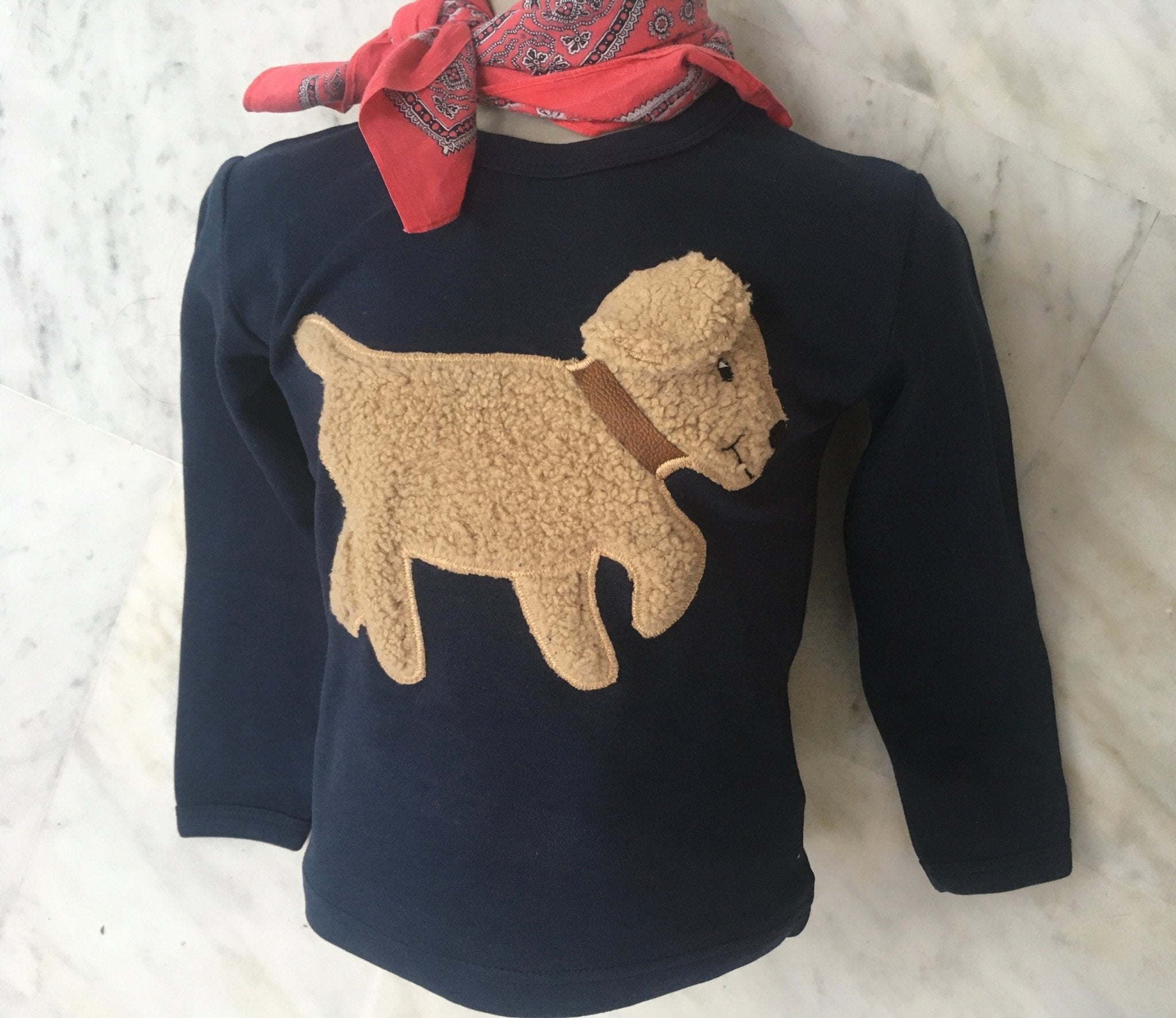 Hund Bobby tshirt babys navy blue langarm - ZIEGFELD Kids