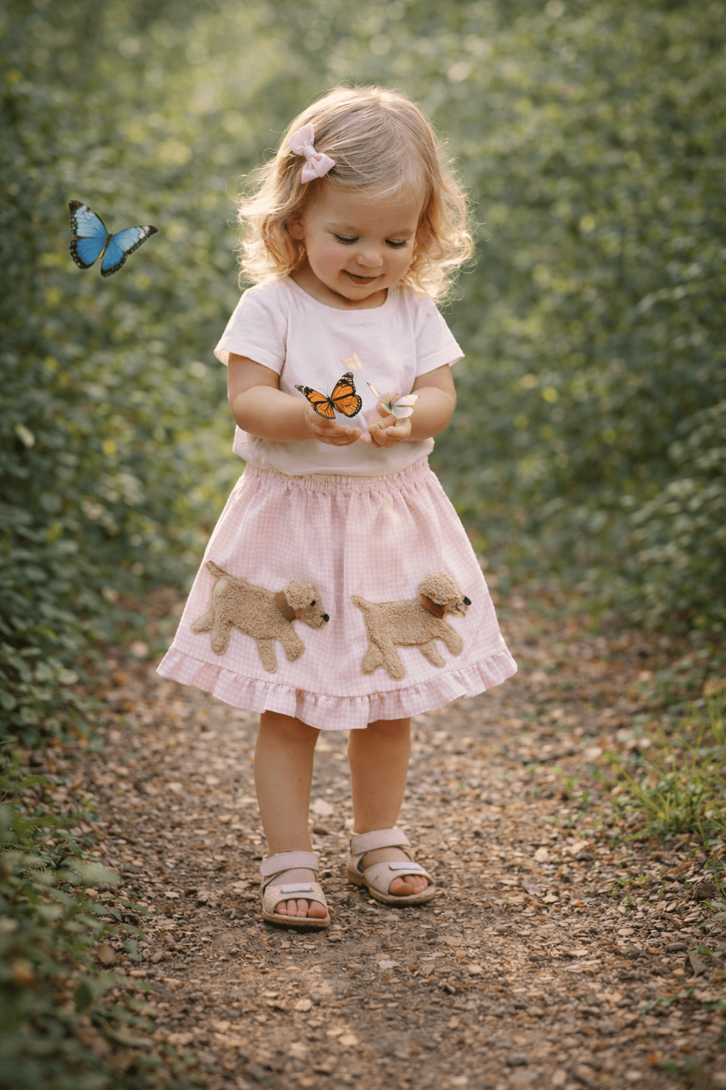 BOBBY Rock, mit Hund, Vichykaro rosa - ZIEGFELD Kids