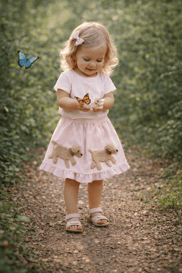 BOBBY Rock, mit Hund, Vichykaro rosa - ZIEGFELD Kids