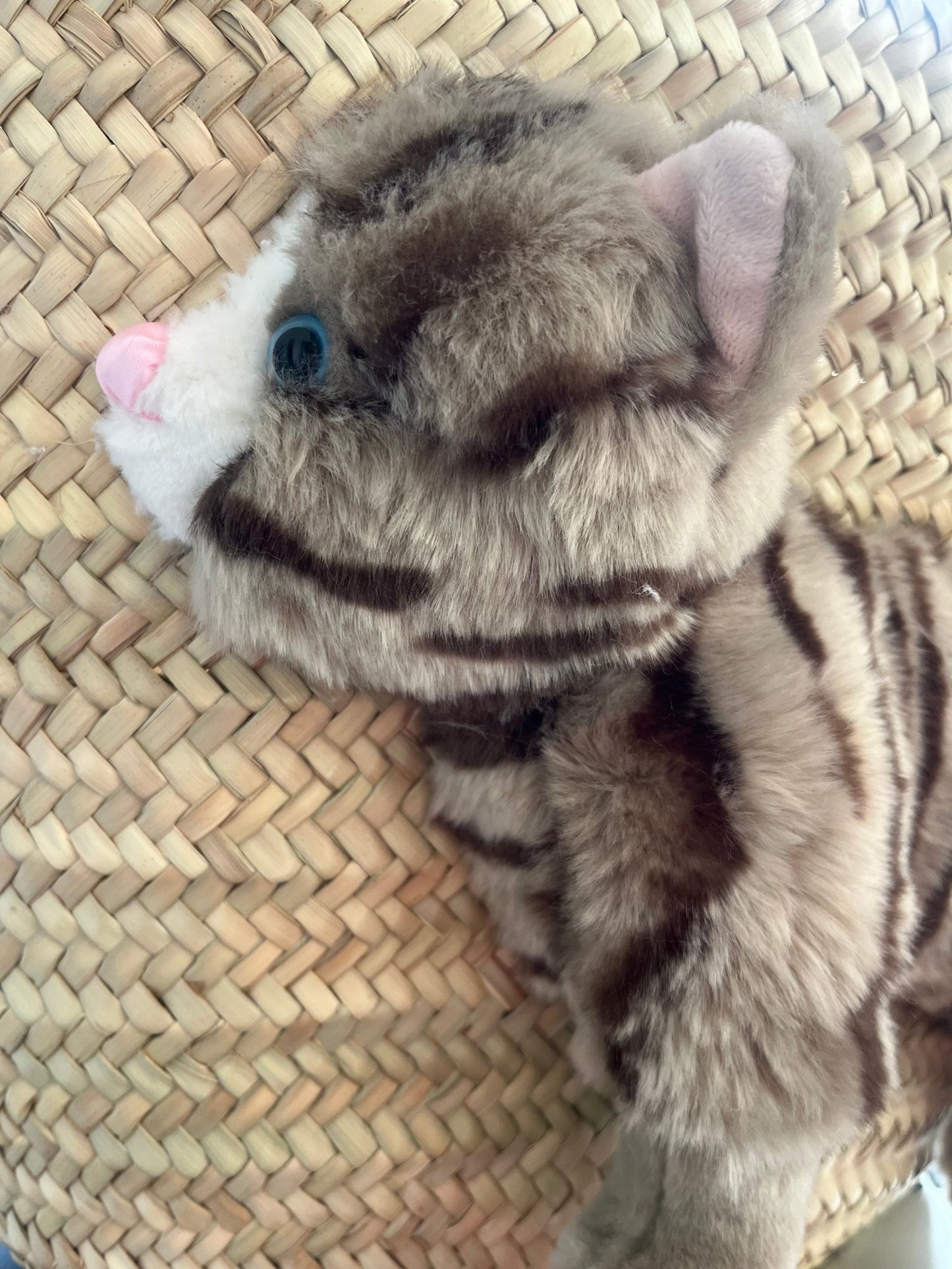 Große Korbtasche Katze Lizzy, aus Palmenblättern und Seegras, handgeflochten - ZIEGFELD Kids