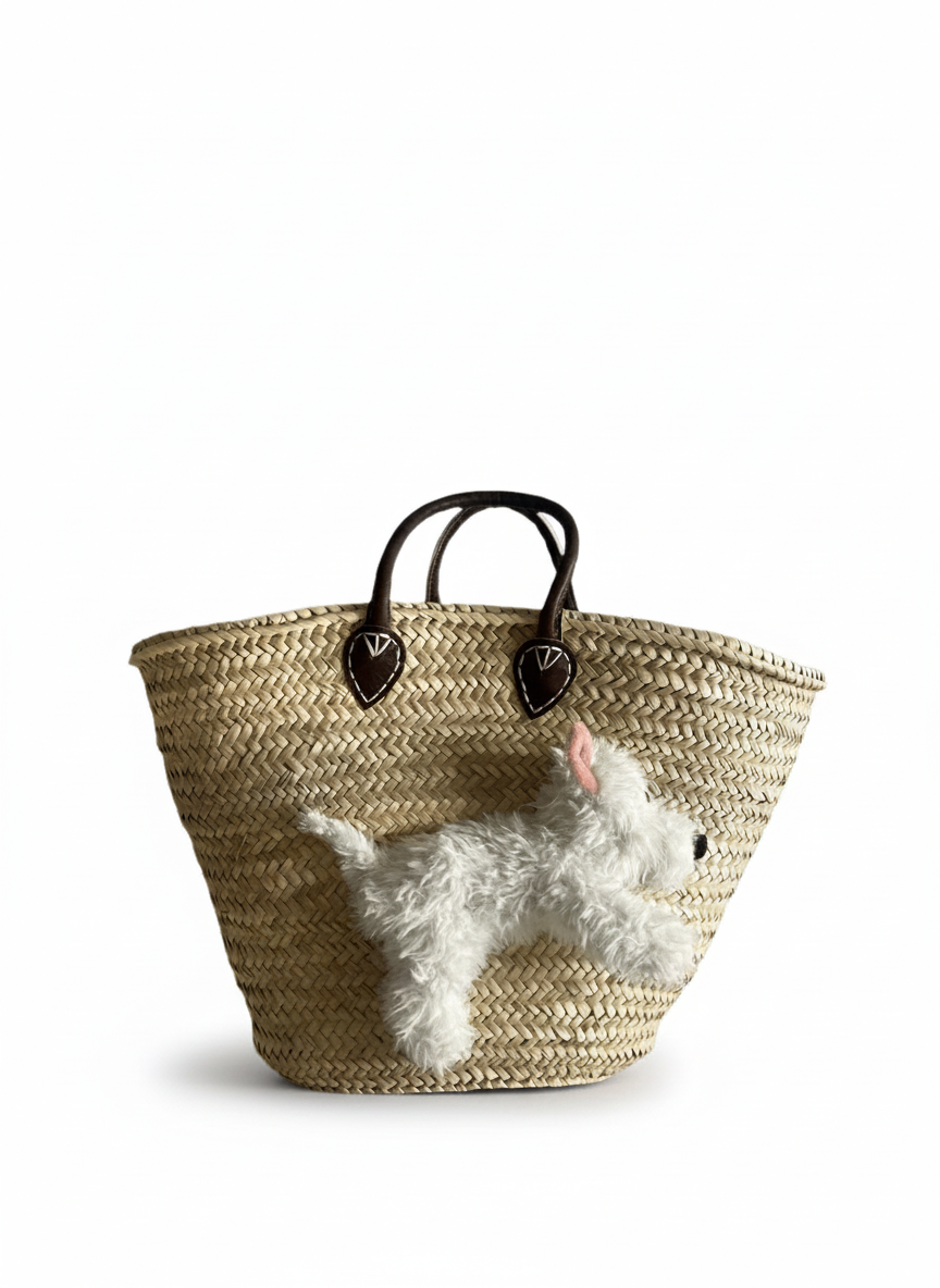 Große Korbtasche Ketty, mit Ledergriffen. - ZIEGFELD Kids