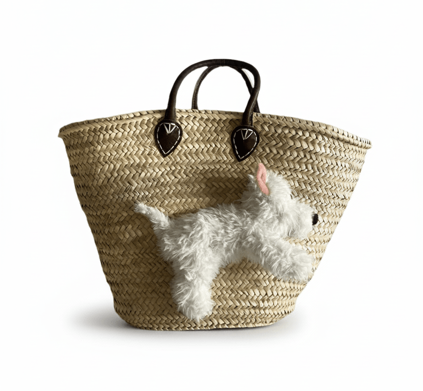 Große Korbtasche Ketty, mit Ledergriffen und Ledertasche innen - ZIEGFELD Kids