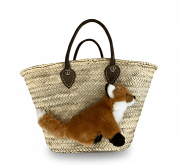 Große Korbtasche mit Fuchs Fridolin, Ledergriffe - ZIEGFELD Kids