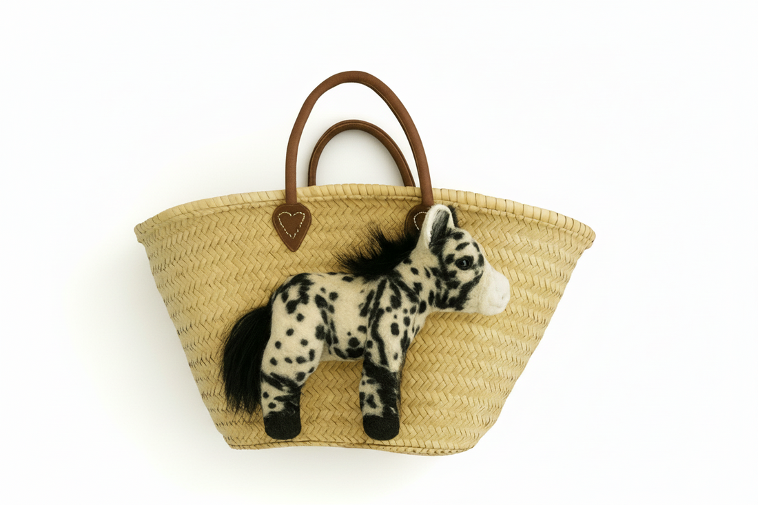 Große Korbtasche Pony Pepita, mit Ledergriffen und Ledertasche innen - ZIEGFELD Kids