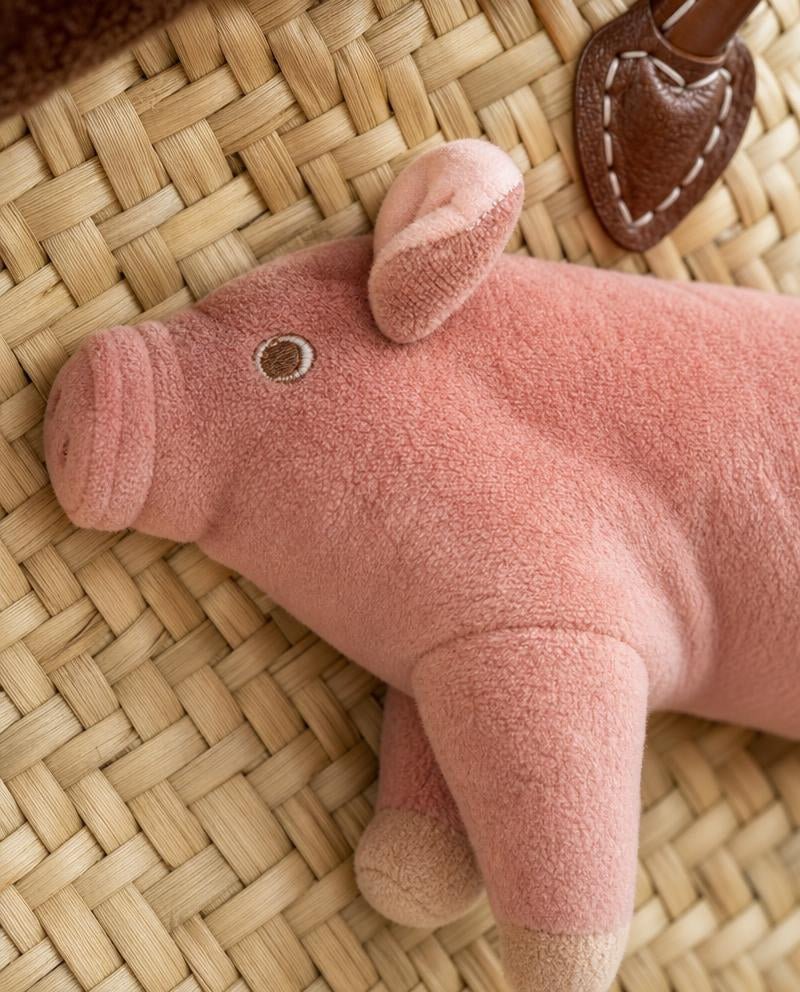 Große Korbtasche Schweinchen Inge, mit Ledergriffen - ZIEGFELD Kids