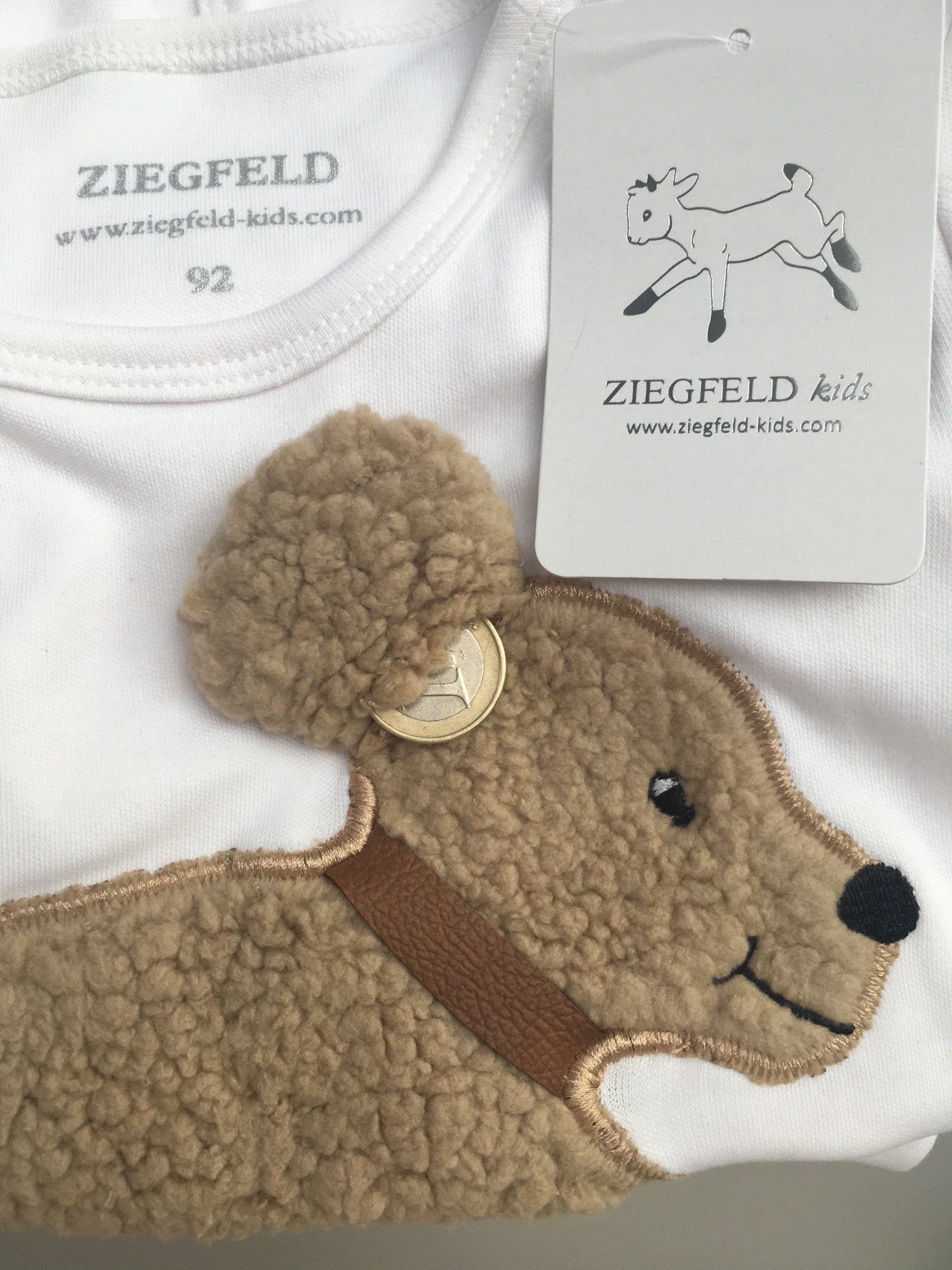 Hund BOBBY Shirt blau langarm, mit Teddyfell Applikation und Geheimtasche im Ohr - ZIEGFELD Kids