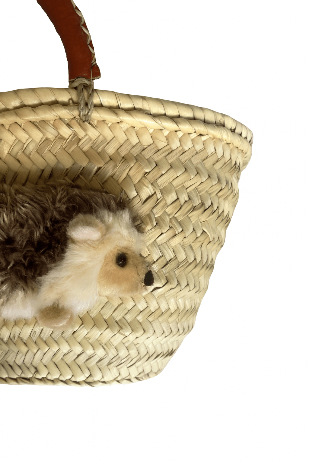 Kleine Korbtasche IGEL Ivo aus Palmenblättern, Seegras und Ziegenleder, individuell und nachhaltig - ZIEGFELD Kids