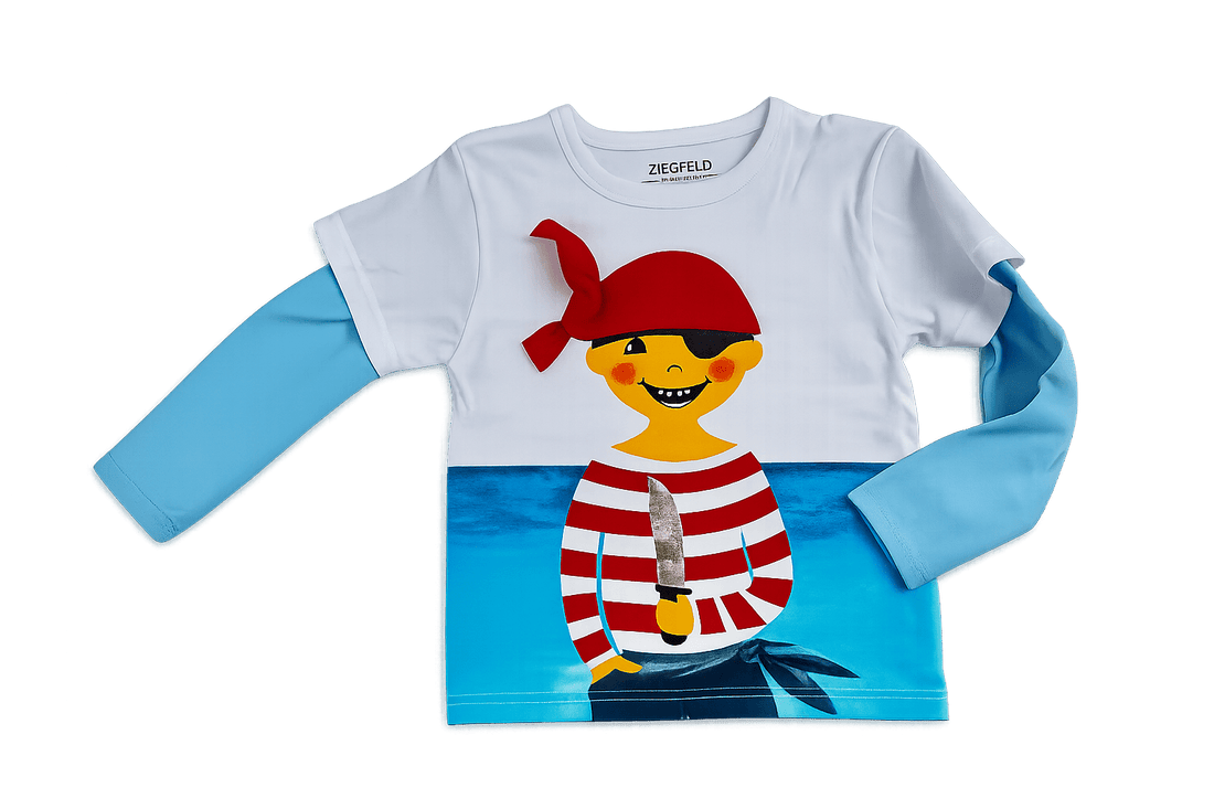 Pirat Paul schöner Pulli für Jungen mit Augenklappe zum Hochklappen - ZIEGFELD Kids