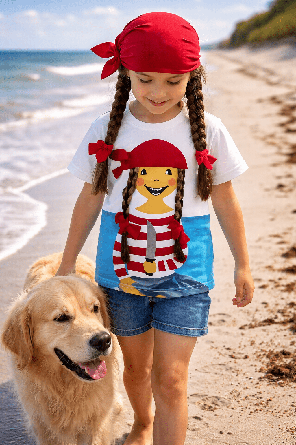 Piratin Paula Kurzarm T Shirt Mädchen - RE - Loved, Ausstellungsstück - ZIEGFELD Kids