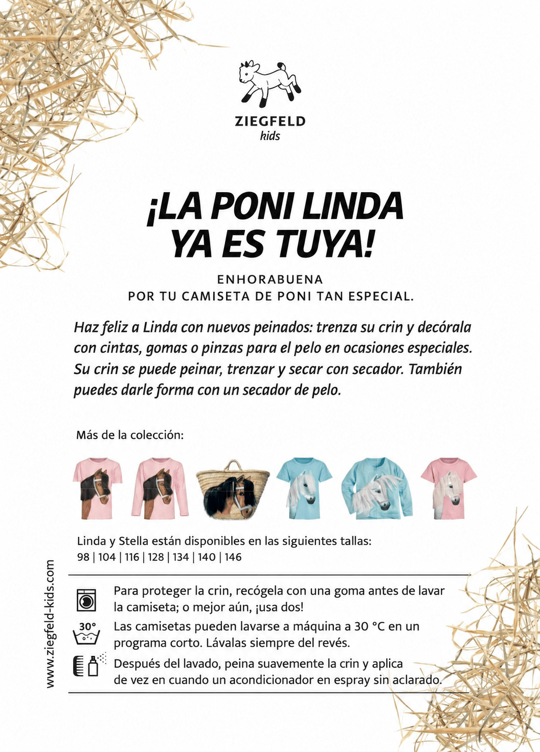 Pony Linda pink T-Shirt mit echter Mähne kurzarm - ZIEGFELD Kids