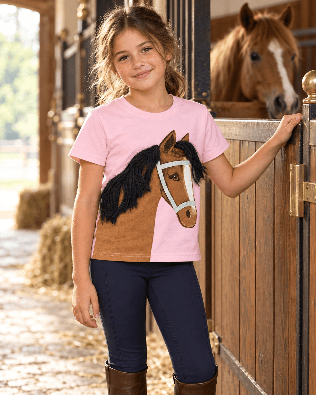Pony Linda pink T-Shirt mit echter Mähne kurzarm - ZIEGFELD Kids