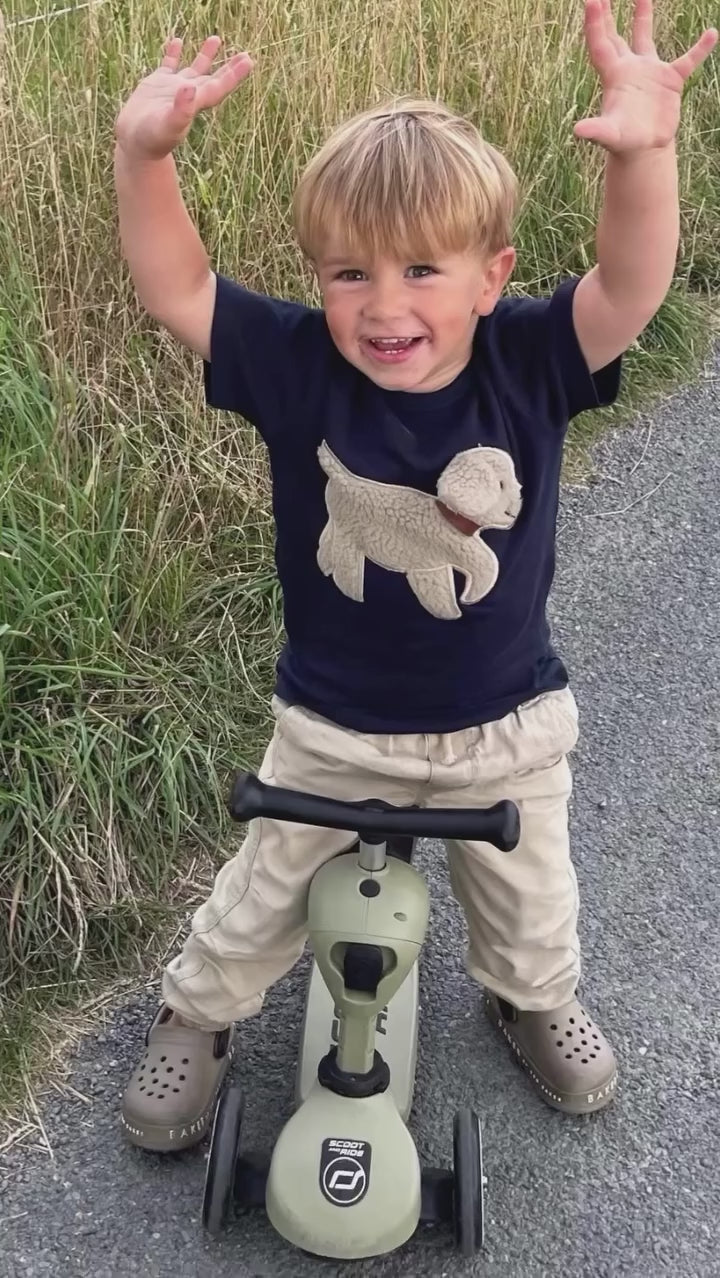 Hund BOBBY Shirt dunkelblau, kurzarm mit Teddyfell und Geheimtasche im Ohr!