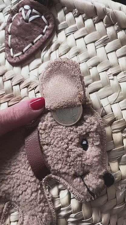 große korbtasche-Dog lover, hundeliebhaber, Geschenk, tasche, shopper, Handtasche, Ledergriffe, kindergarten