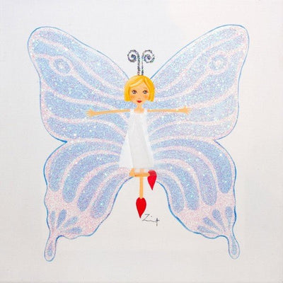 Bild fürs Kinderzimmer Schmetterling hellblau mit Glitzerflügeln - ZIEGFELD Kids