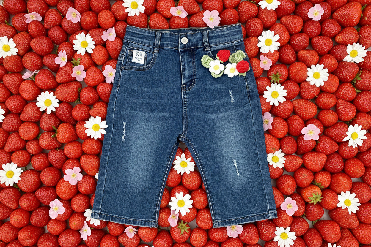 sommer jeans-Erdbeeren Jeans-Bermuda 