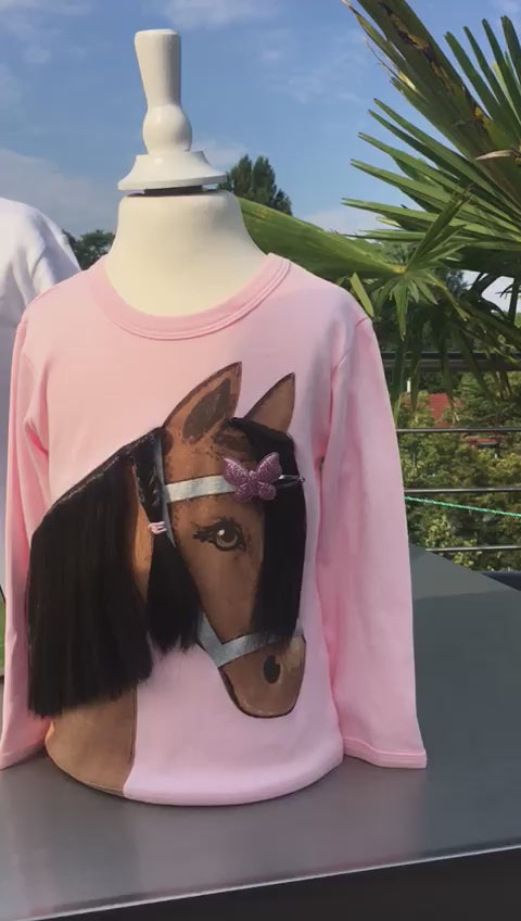 Pony Linda pink t Shirt langarm