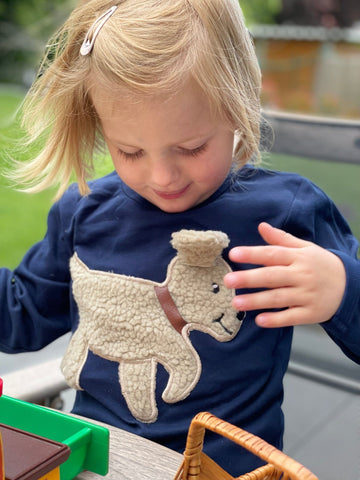 Hund Bobby Shirt navy blue langarm - ZIEGFELD Kids