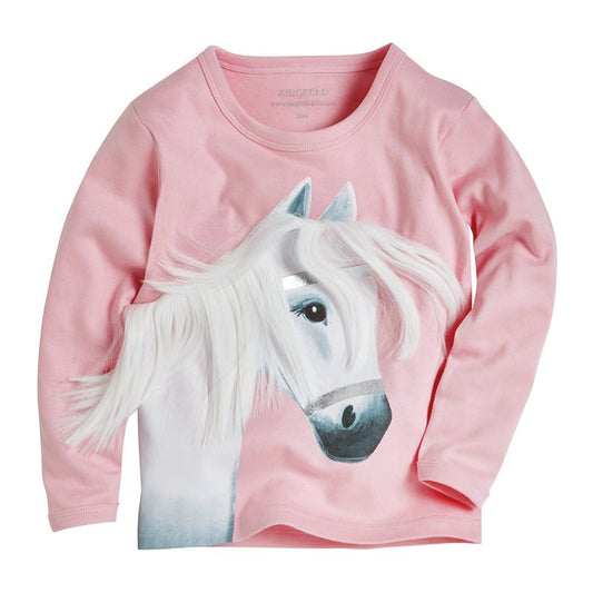 Pferd Snowflake langarm kinder T-Shirt - ZIEGFELD Kids
