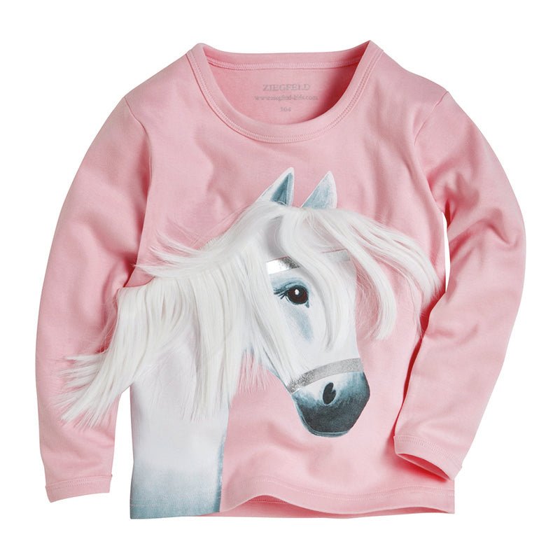Pferd Snowflake langarm T-Shirt - ZIEGFELD Kids